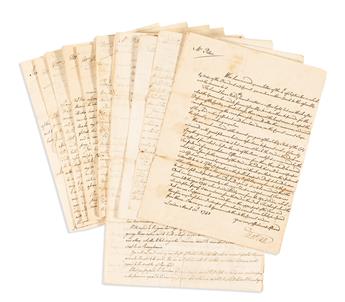 (PENNSYLVANIA.) Thomas Penn. Letters from the Proprietor of Pennsylvania to his agent, discussing Mr. Franklin, Indian wars, and more.           